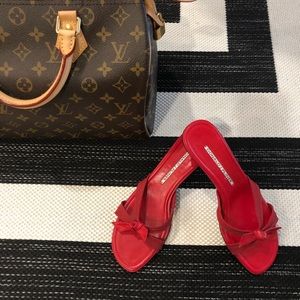 Donald J. Pliner Red Tie Kitten Heels